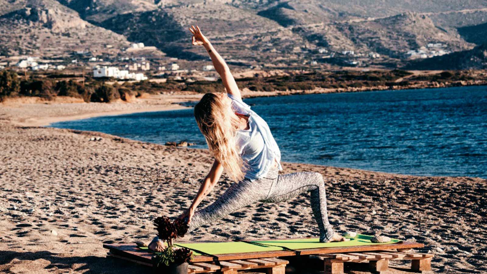 Yoga session on the beach with Ion club Karpathos