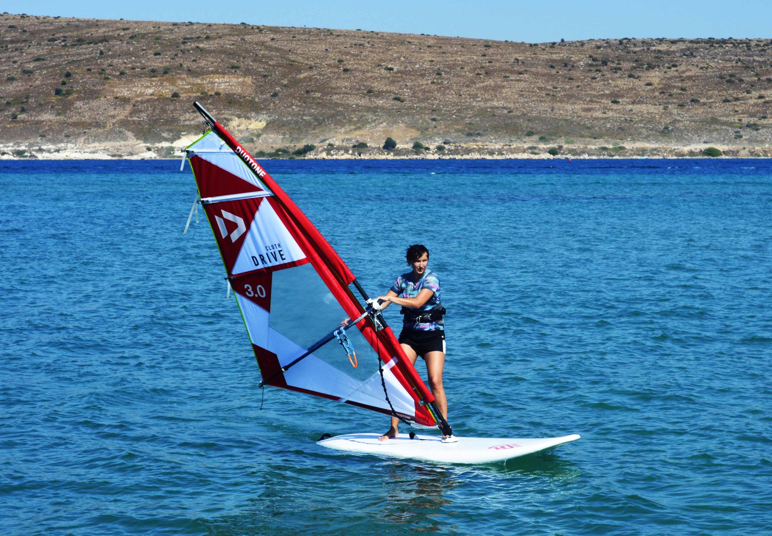 windsurfer on the water in front of ION CLUB Alacati