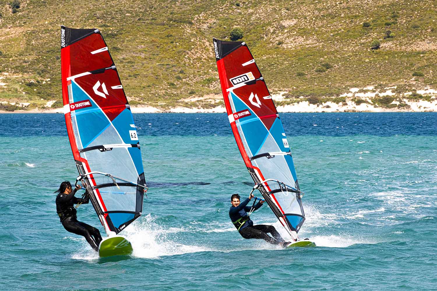 windsurfers on the spot in front of ION CLUB Alacati