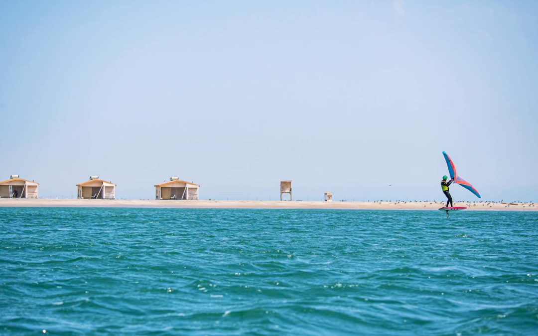 kitesurf spot in front of the bungalows in the desert