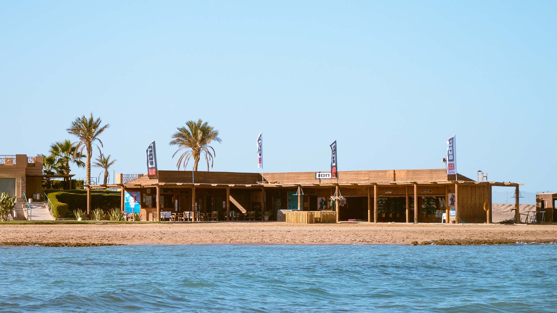 center ion club safaga in wood in front of the red sea