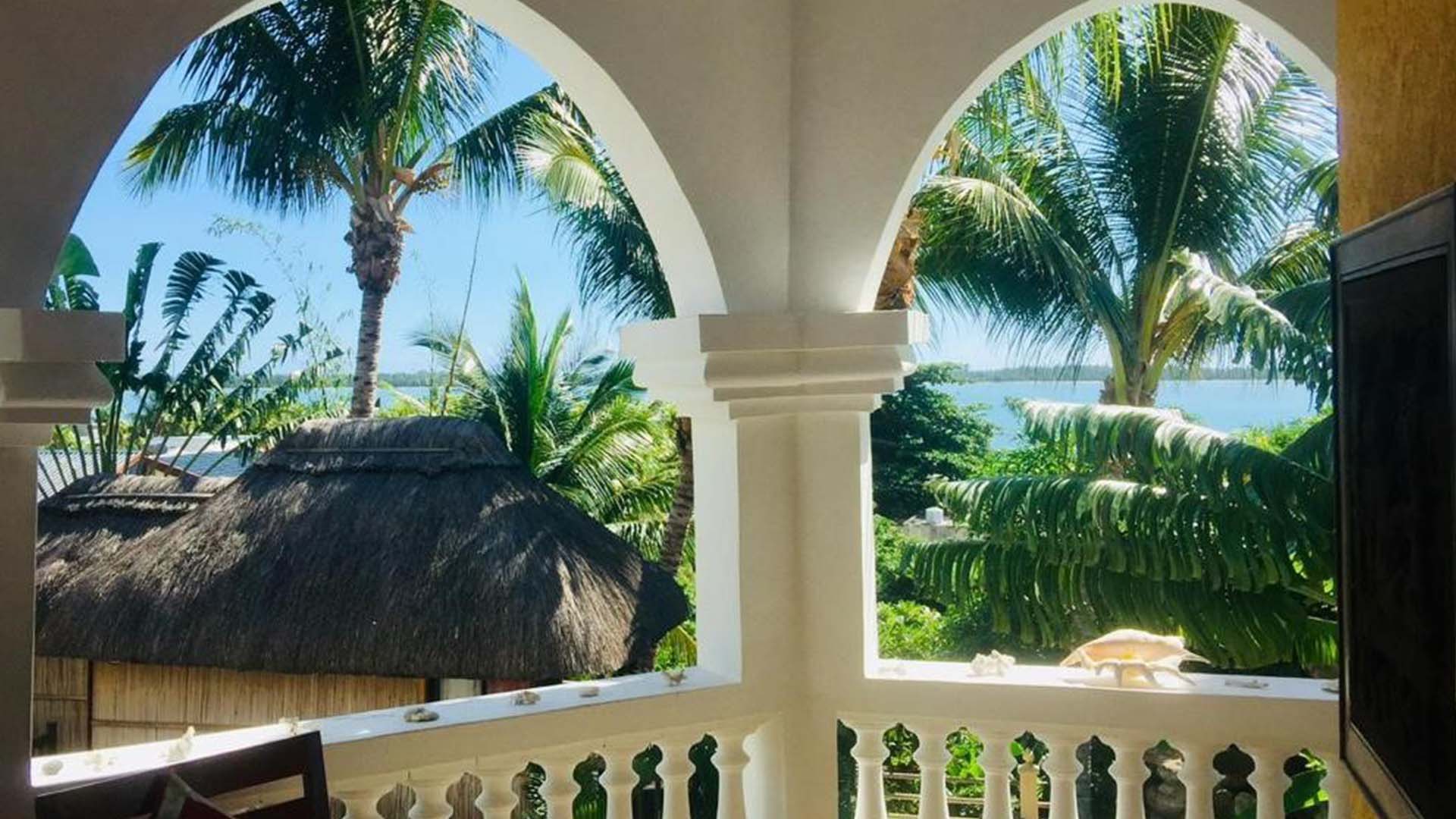 terrace with a view of a double room