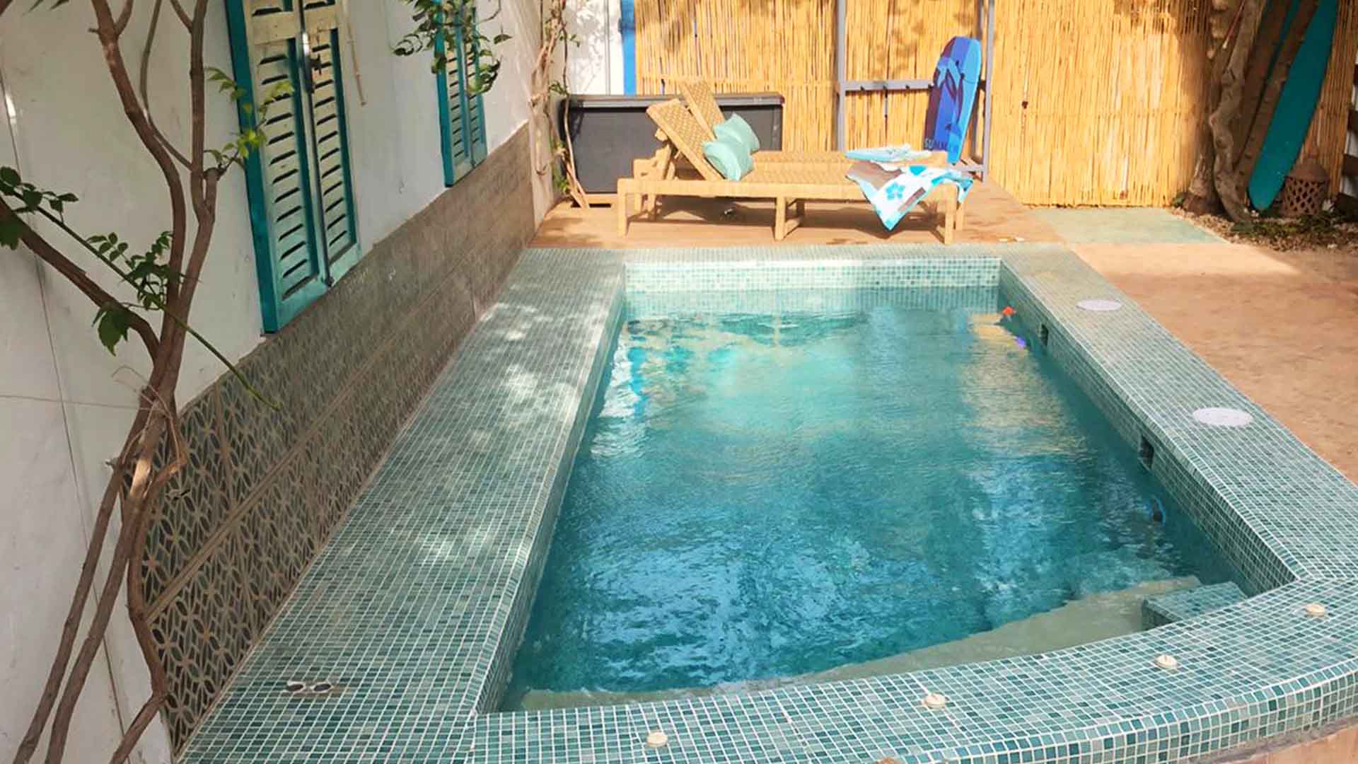 swimming pool with blue colors