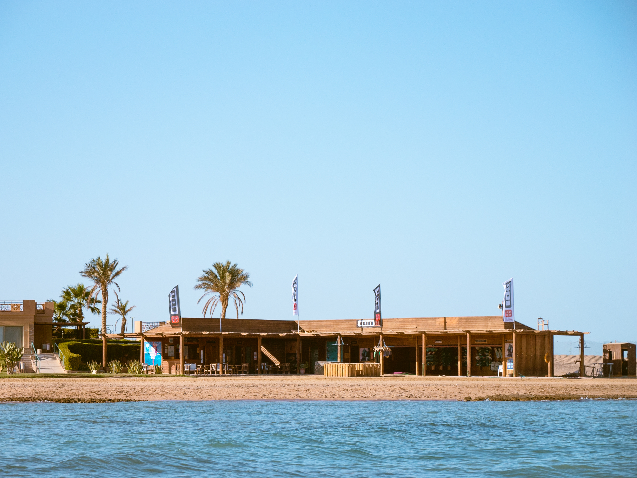 wingfoil cabarete spot with blue sky and water