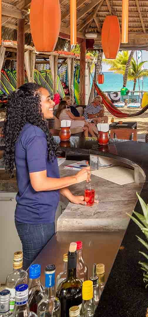 bar in villa taina on the beach