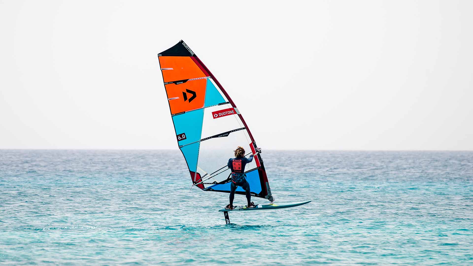 windfoil in the ocean