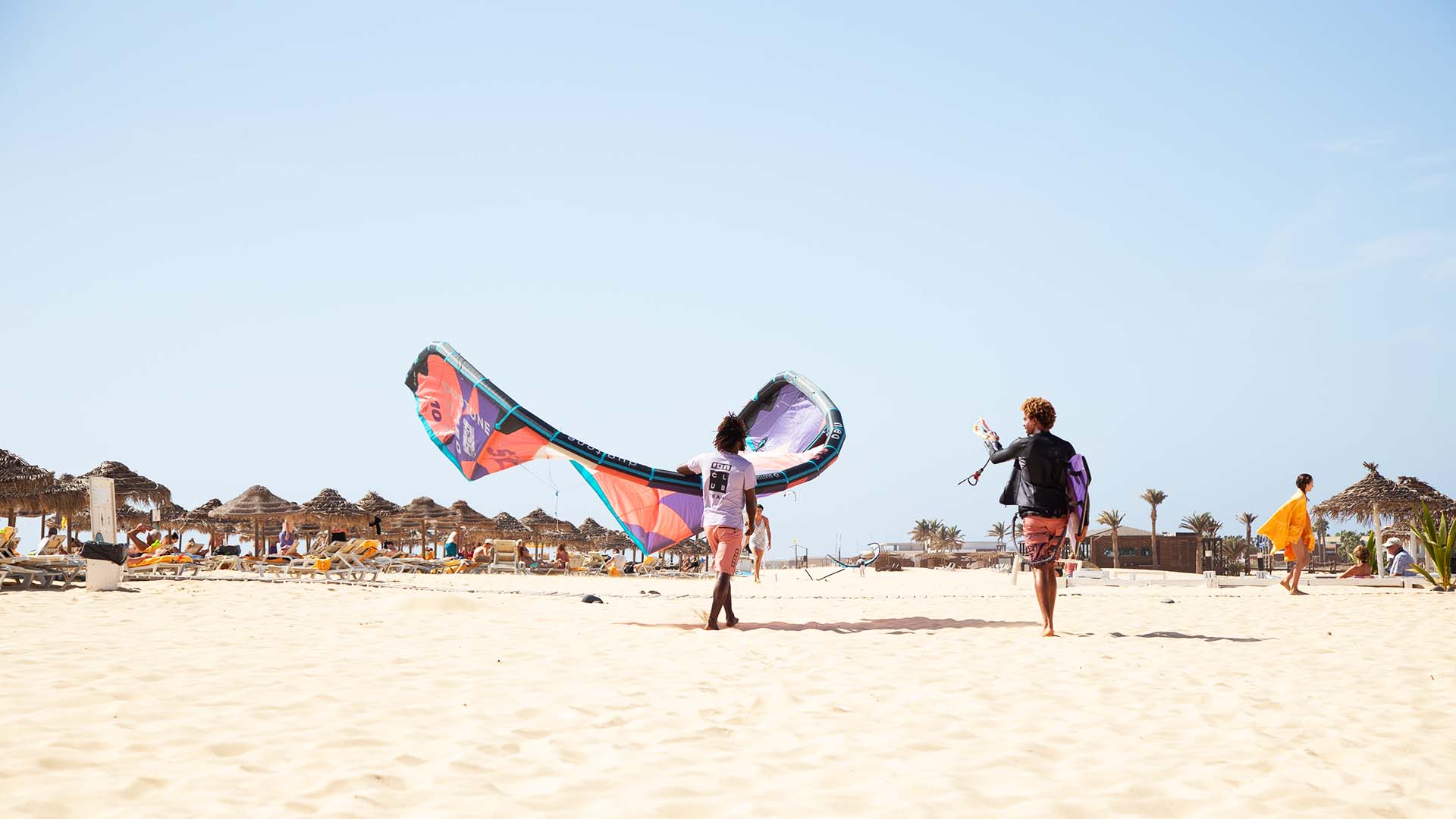 kitesurf on the beach of sal