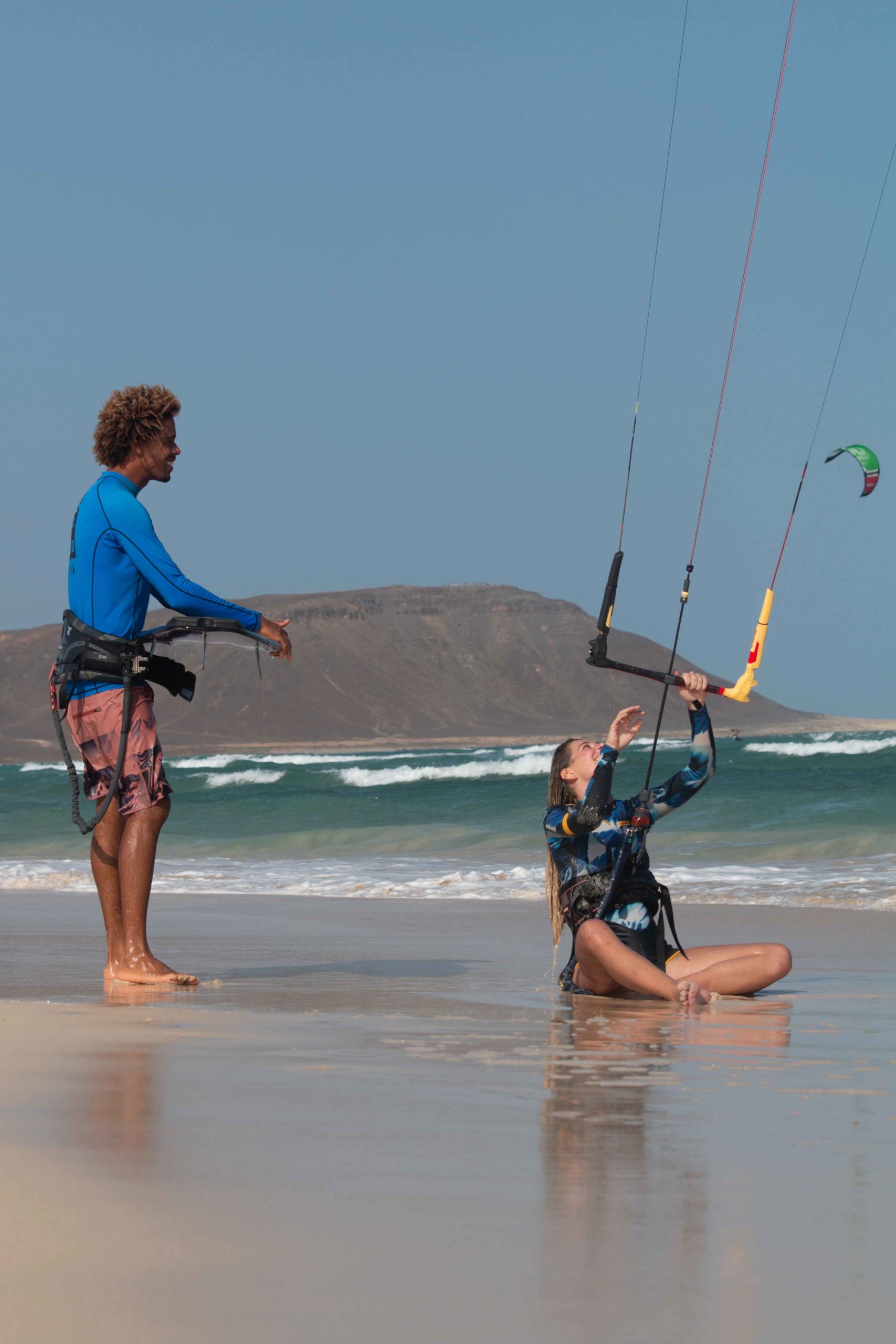 kitesurf lessons in dakhla lagoon in front of lagon energy